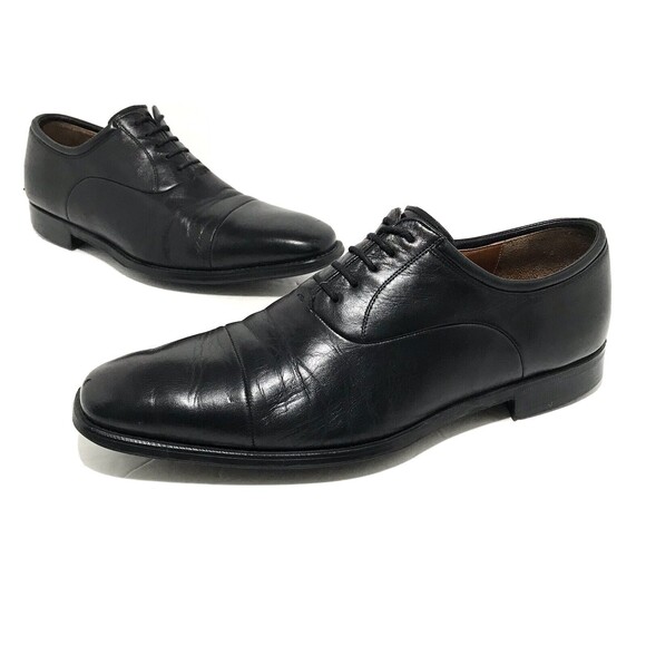 Magnanni Mens Federico Oxford Cap Toe Leather Dress Shoes Size 8 D Black Leather main image 5